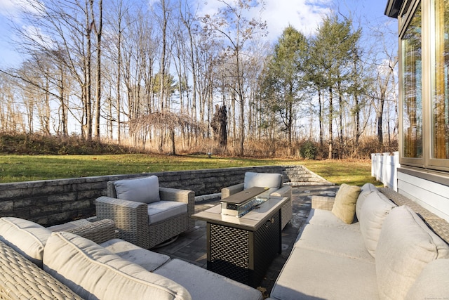 view of patio / terrace featuring an outdoor hangout area