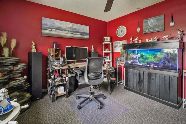 72 Providence Ave, Shelton, CT 06484 - office area featuring ceiling fan and carpet flooring