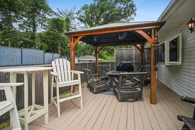 72 Providence Ave, Shelton, CT 06484 - wooden deck featuring a gazebo and a fenced backyard