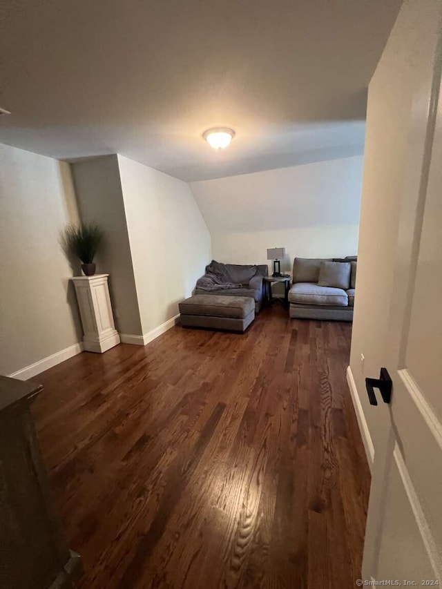 bonus room with dark hardwood / wood-style flooring