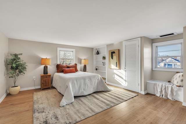 bedroom featuring light hardwood / wood-style flooring