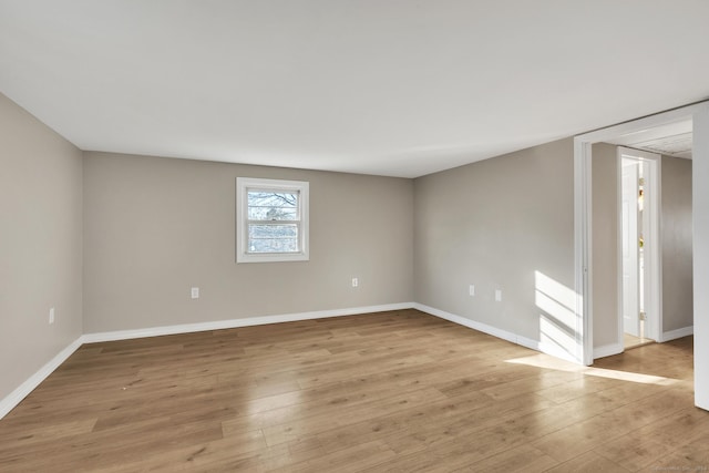 unfurnished room with light hardwood / wood-style floors