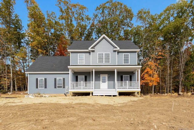 view of front facade featuring covered porch