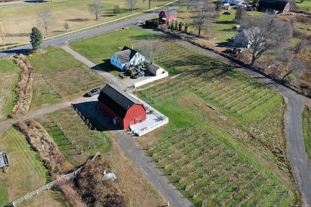 aerial view with a rural view