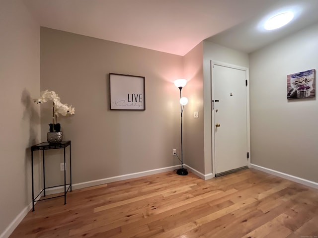 interior space with light hardwood / wood-style floors