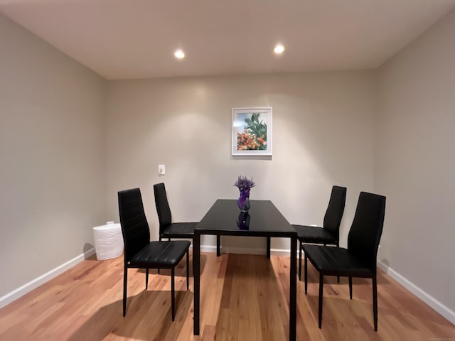 dining area featuring light hardwood / wood-style flooring