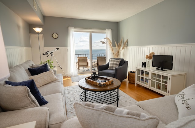 living room featuring light hardwood / wood-style floors