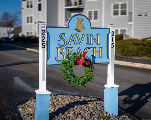 view of community sign