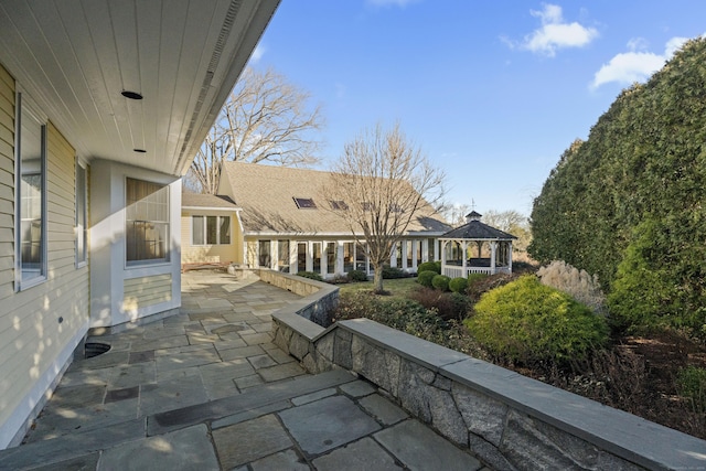 view of patio / terrace with a gazebo