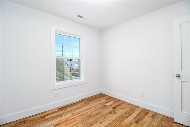 empty room featuring light wood-type flooring