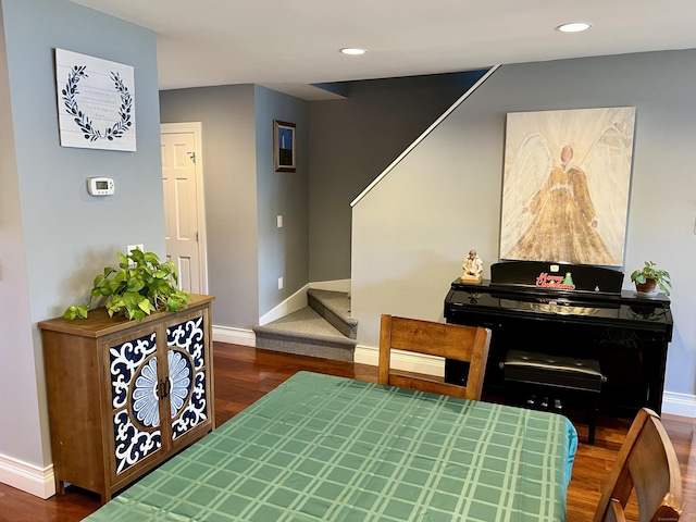 interior space featuring dark hardwood / wood-style floors