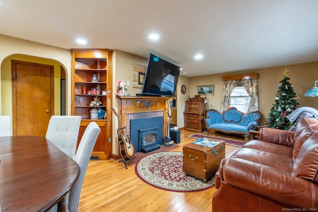 living room featuring hardwood / wood-style flooring