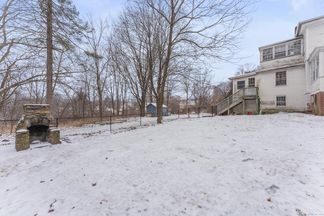 view of snowy yard