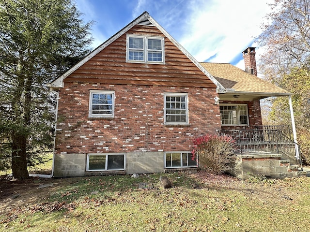 exterior space with covered porch