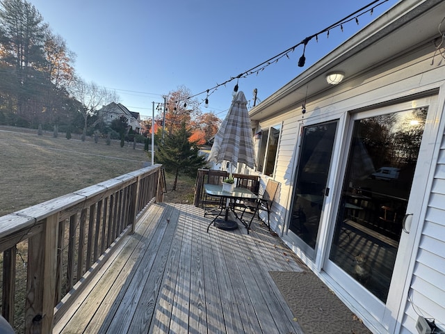 deck with a yard