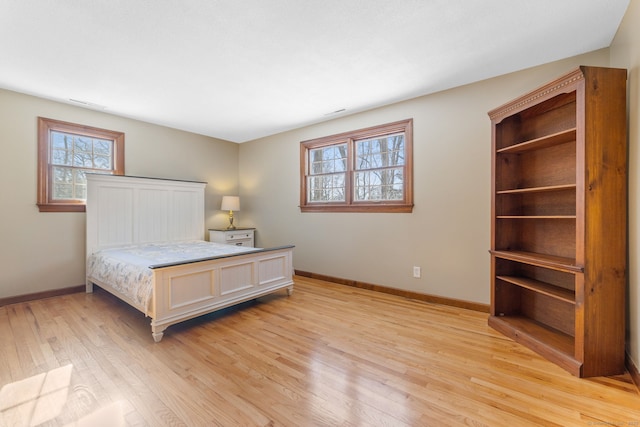 bedroom featuring light hardwood / wood-style flooring