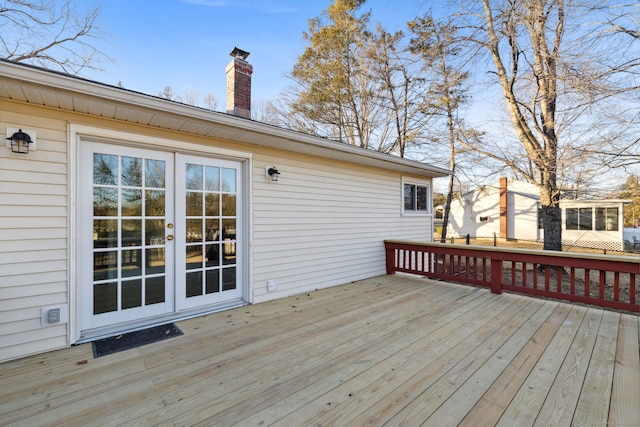 deck featuring french doors