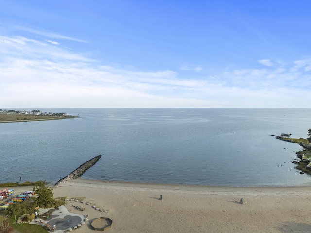 property view of water featuring a view of the beach