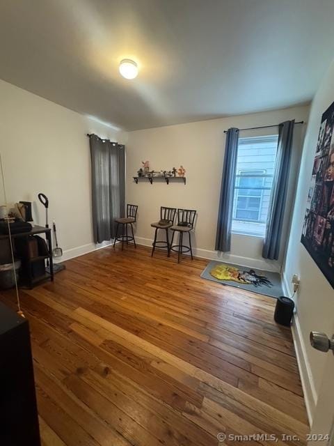 living area featuring hardwood / wood-style flooring