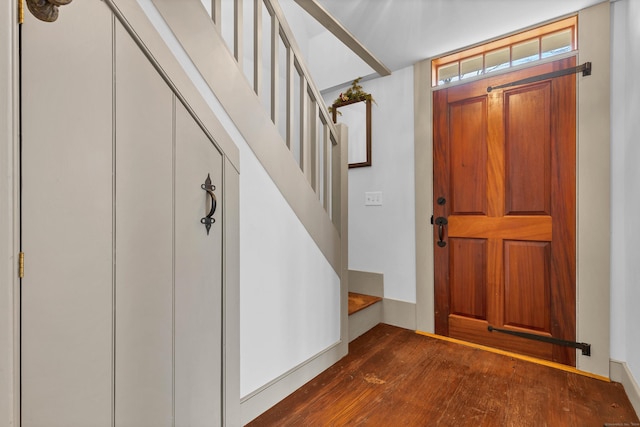 entryway featuring dark hardwood / wood-style flooring