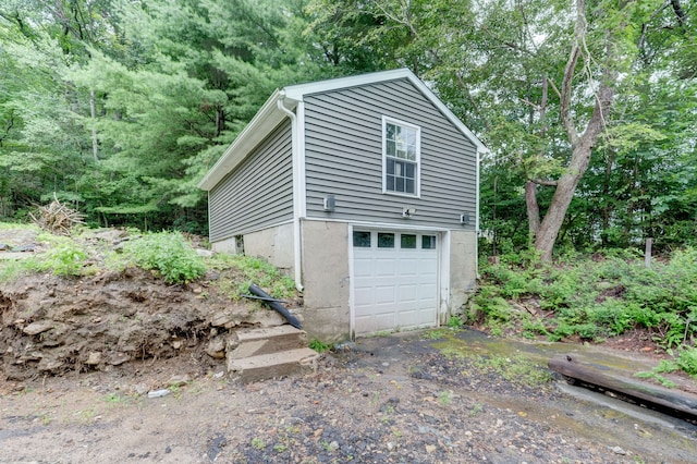 view of garage