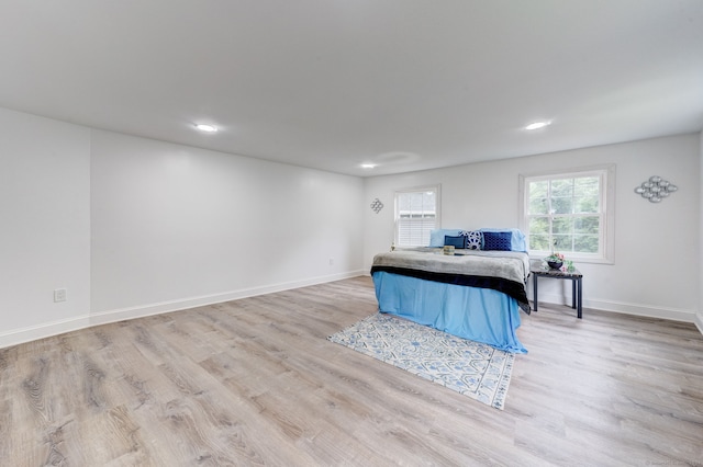 bedroom featuring light hardwood / wood-style flooring