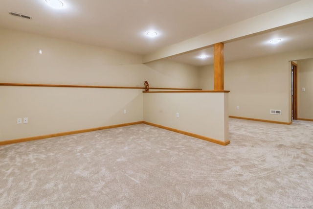 finished below grade area with carpet and baseboards