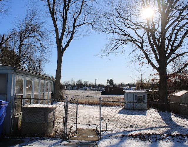 view of snowy yard