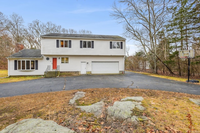 view of property featuring a garage