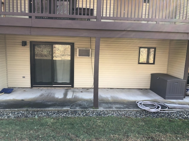 view of patio featuring a balcony