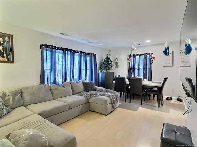 living room featuring hardwood / wood-style flooring