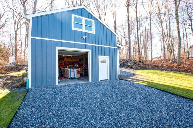 view of garage