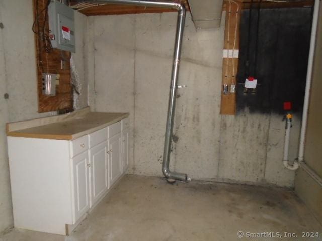 basement with electric panel