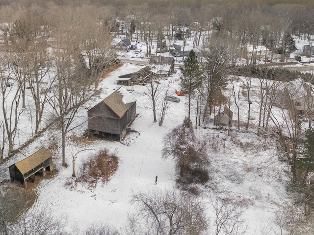 view of snowy aerial view