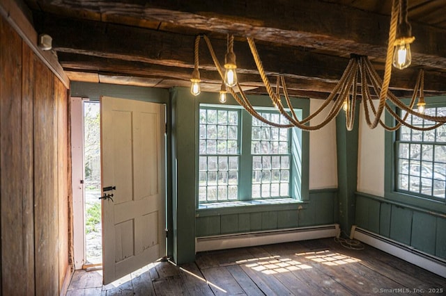 131 Cow Hill Rd, Clinton, CT 06413 - foyer entrance featuring a baseboard radiator, healthy amount of natural light, and a chandelier