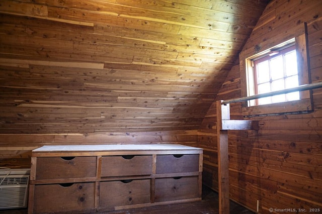 131 Cow Hill Rd, Clinton, CT 06413 - interior space with lofted ceiling, wooden walls, and a sauna