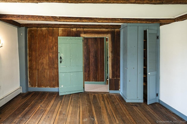 131 Cow Hill Rd, Clinton, CT 06413 - spare room with a baseboard heating unit, hardwood / wood-style flooring, and baseboards