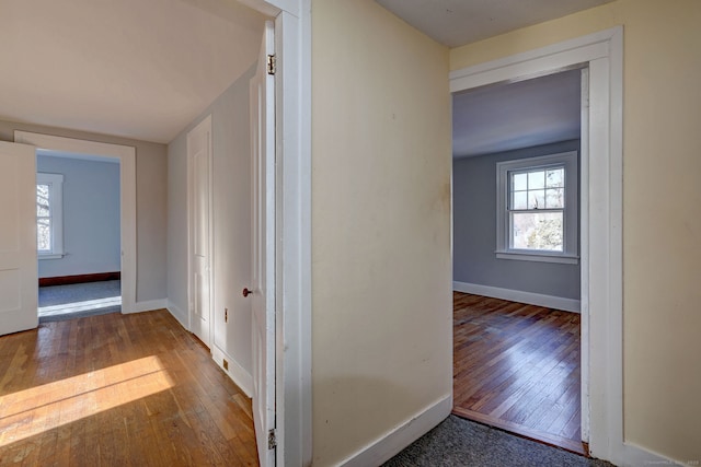 corridor featuring hardwood / wood-style floors