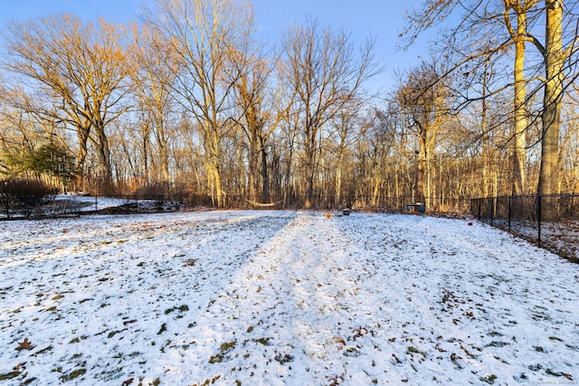 view of snowy yard