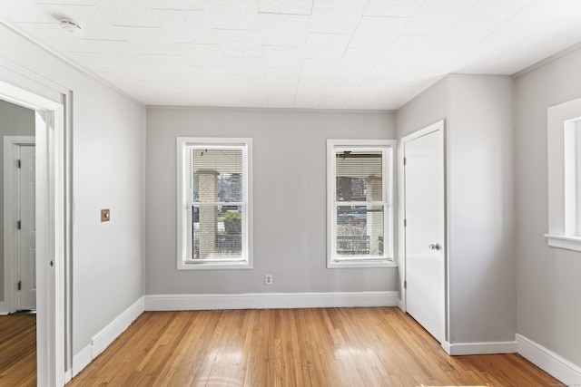 empty room featuring light wood-type flooring