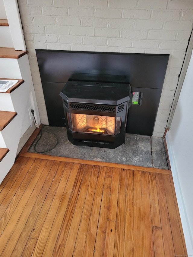 room details with a wood stove