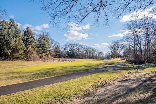 view of road featuring golf course view