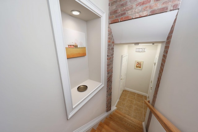 corridor featuring light wood-type flooring