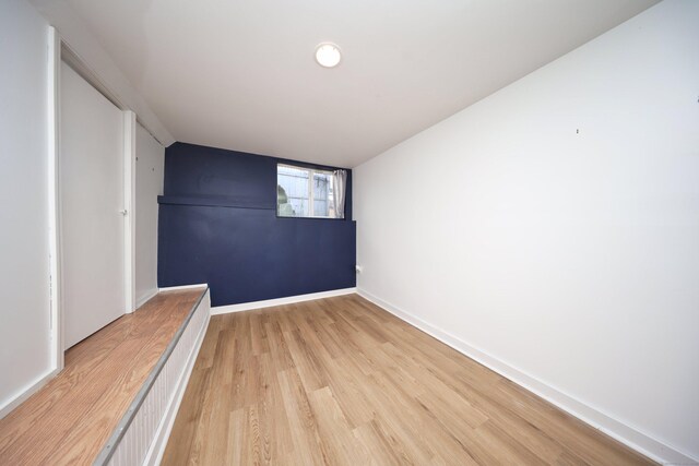 interior space with light hardwood / wood-style flooring