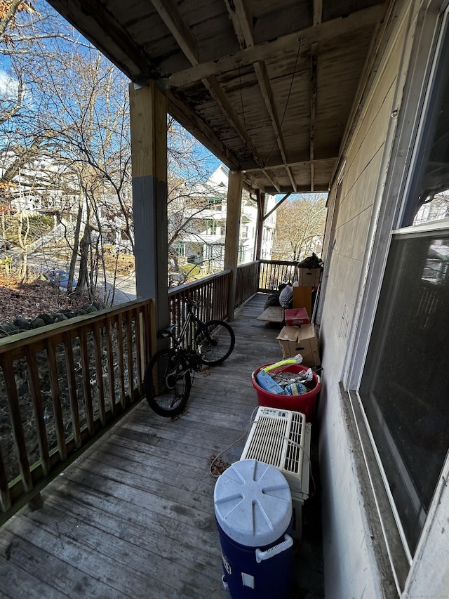 deck featuring a porch