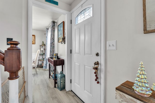 entryway with light wood-type flooring