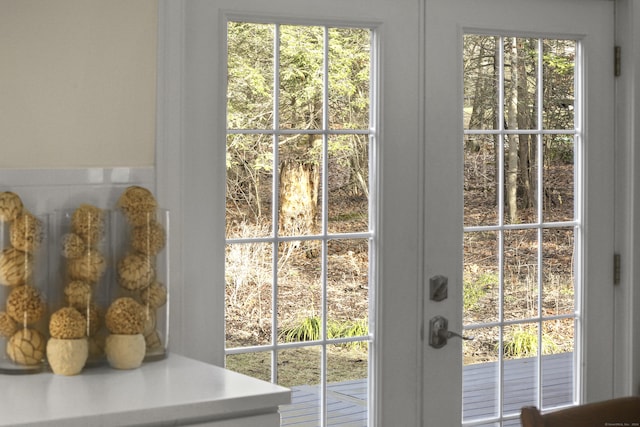 doorway to outside with french doors