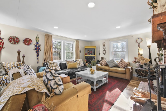 living room featuring hardwood / wood-style flooring