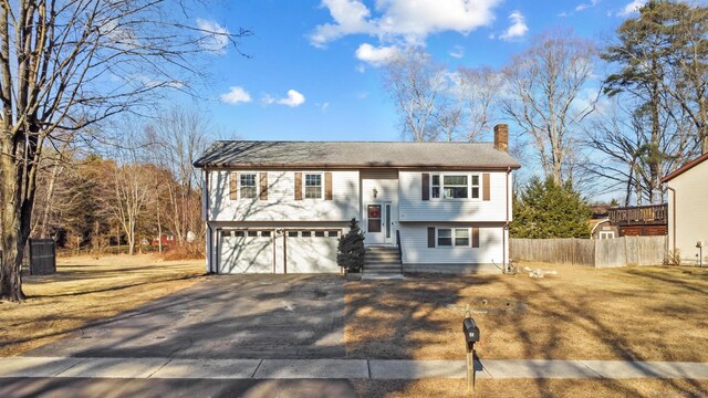 bi-level home with a garage