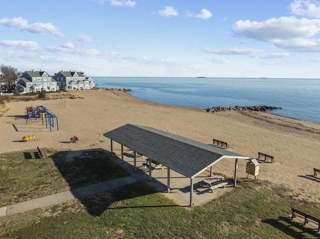 property view of water with a view of the beach